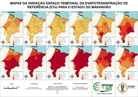 Mapas interpolados mês a mês